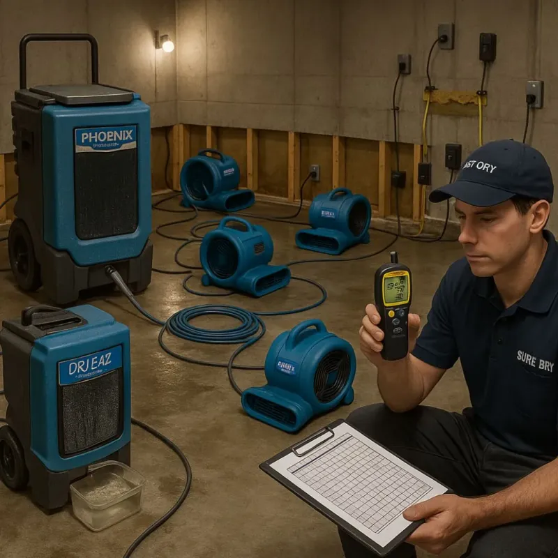 Structural Drying and Dehumidification process in Kodiak Station, AK